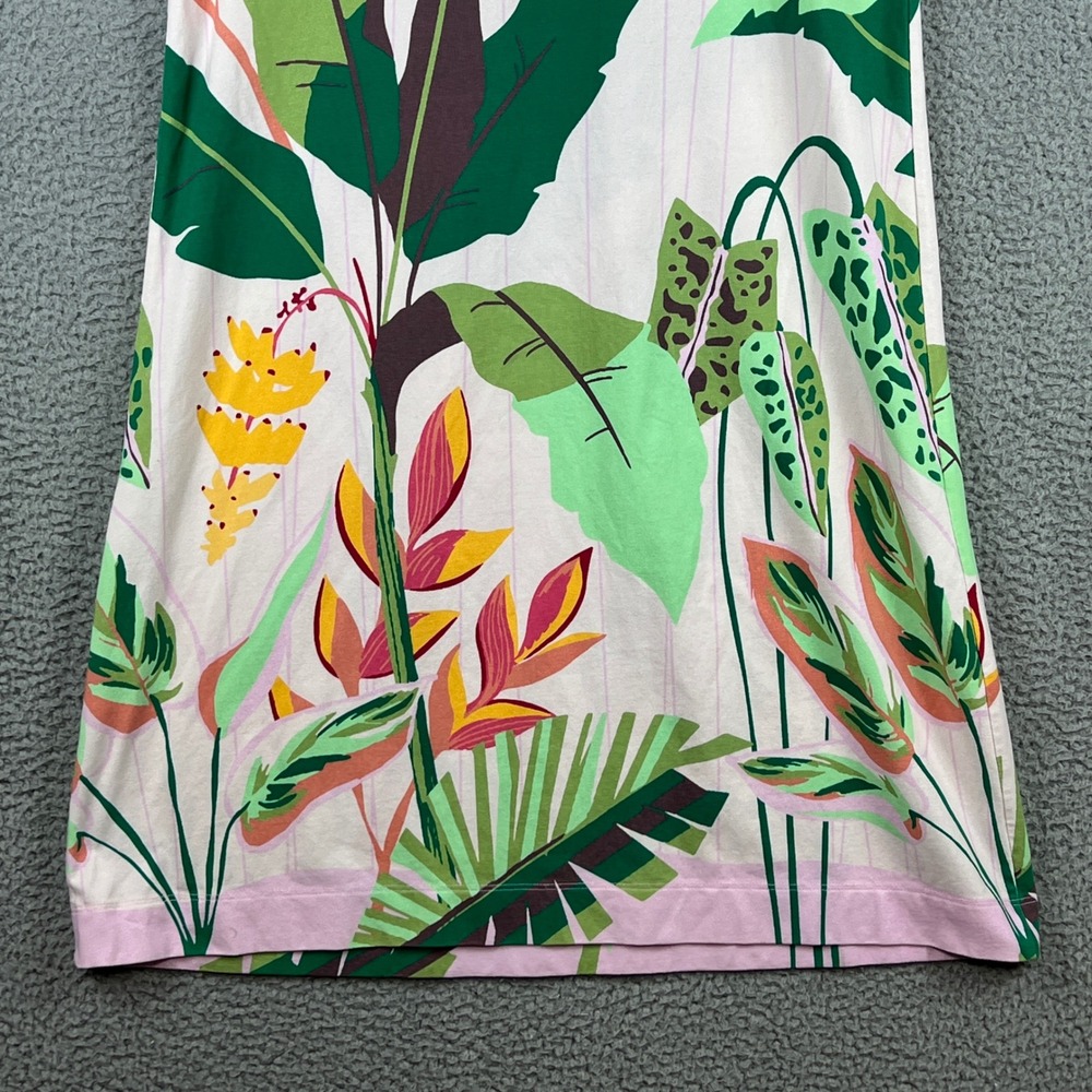 Spartina 449 Women Medium Tropical Floral Tassel Shift Dress Pink Green Cotton - Picture 7 of 11